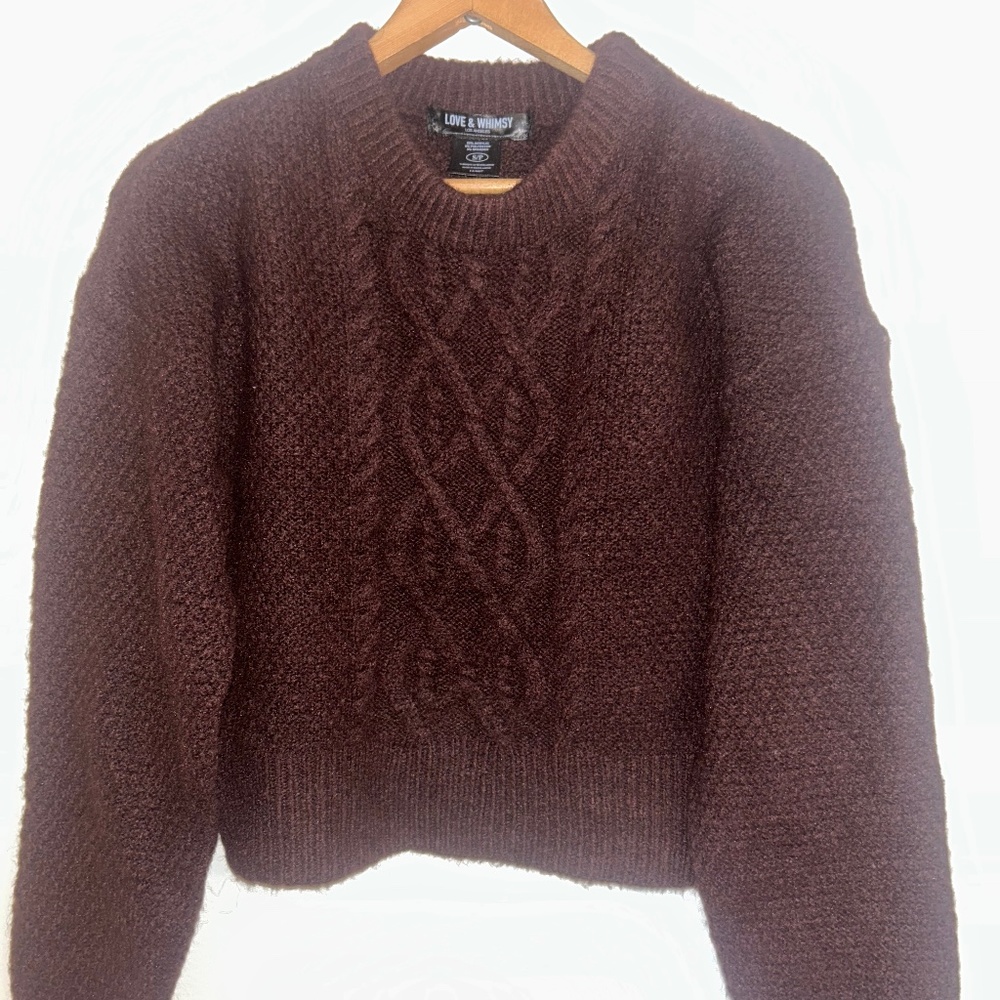 Love & Whimsey Brown Knit Sweater